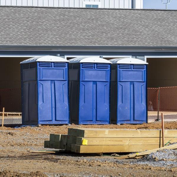 Heavy-duty construction site porta potty in Harlingen, Texas